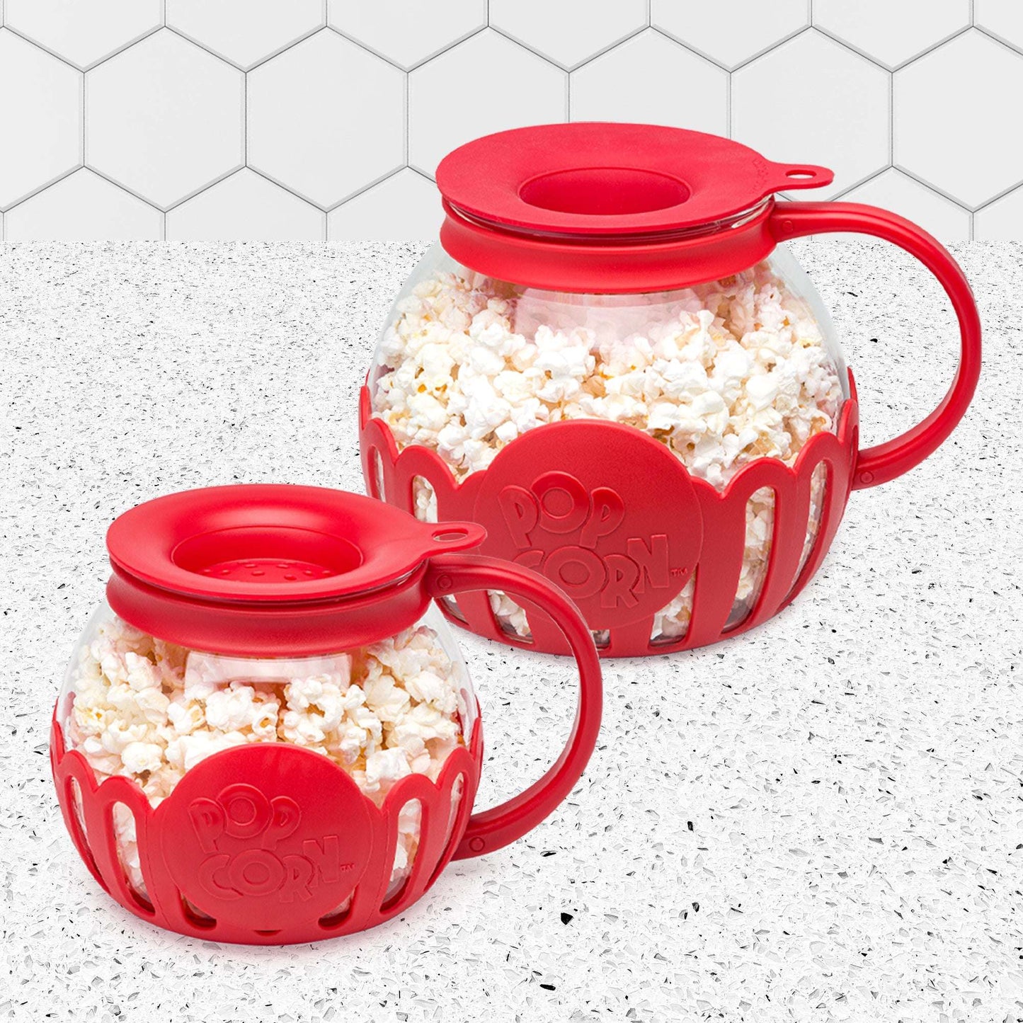 Microwave Micro-Pop Popcorn Popper Bundle Set, 3-in-1, 1.5 Quart  and 3 Quart - Ecolution