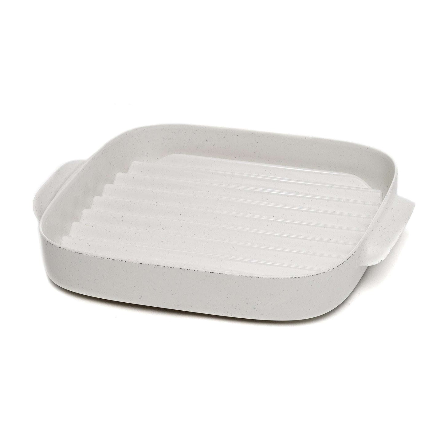Microwave Bacon Cooker Rack, Grill Crisper Tray 8.5”- White - Ecolution