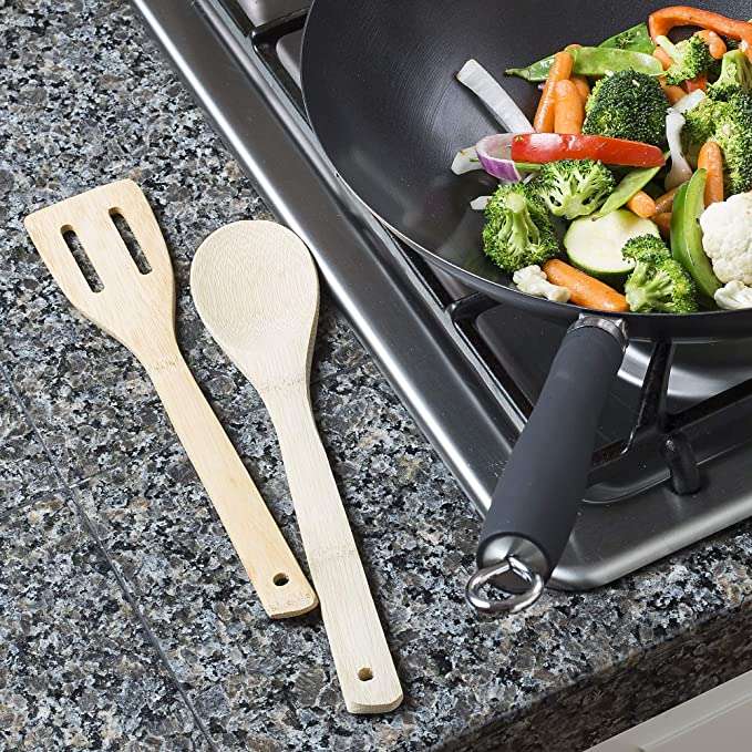 Carbon Steel Non-Stick Wok, 14 Inch, Helper Handle - Ecolution