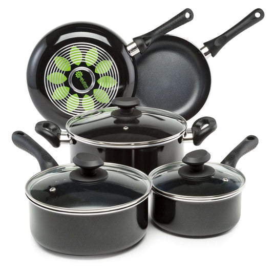 Artistry Non Stick Cookware Set, 8 Piece, Black - Ecolution