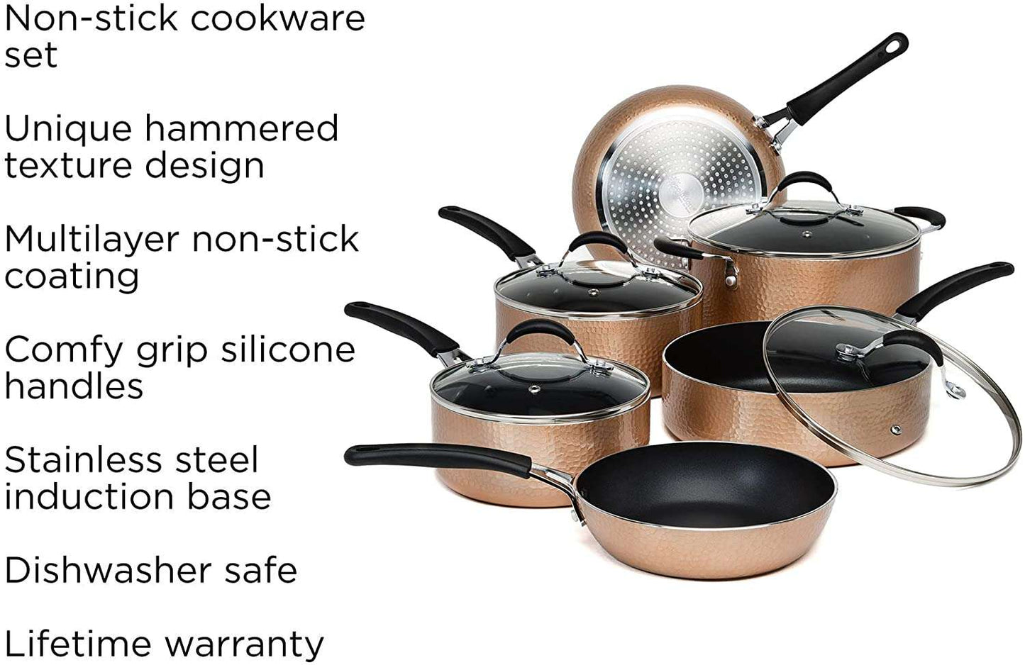 Impressions 10 Piece Hammered Cookware Set